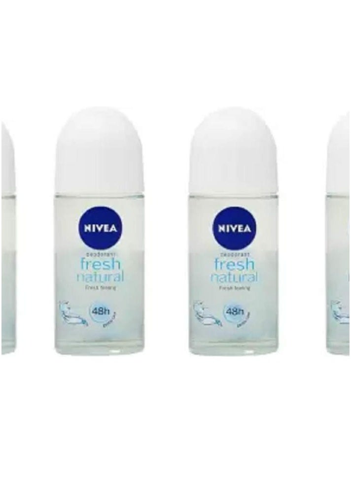 Nivea Women Fresh Natural Deodorant Roll-On 50ML Each (Pack of 4) Deodorant Roll-on - For Women (200 ml, Pack of 4) - Image 2